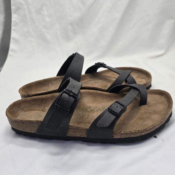 Birkenstock Womens Mayari Birko-Flor Flip Flop Summer Sandals Anthracite 40/9.5 - Picture 2 of 6